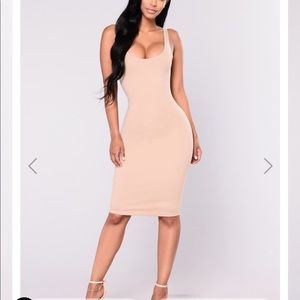 Nude bodycon dress